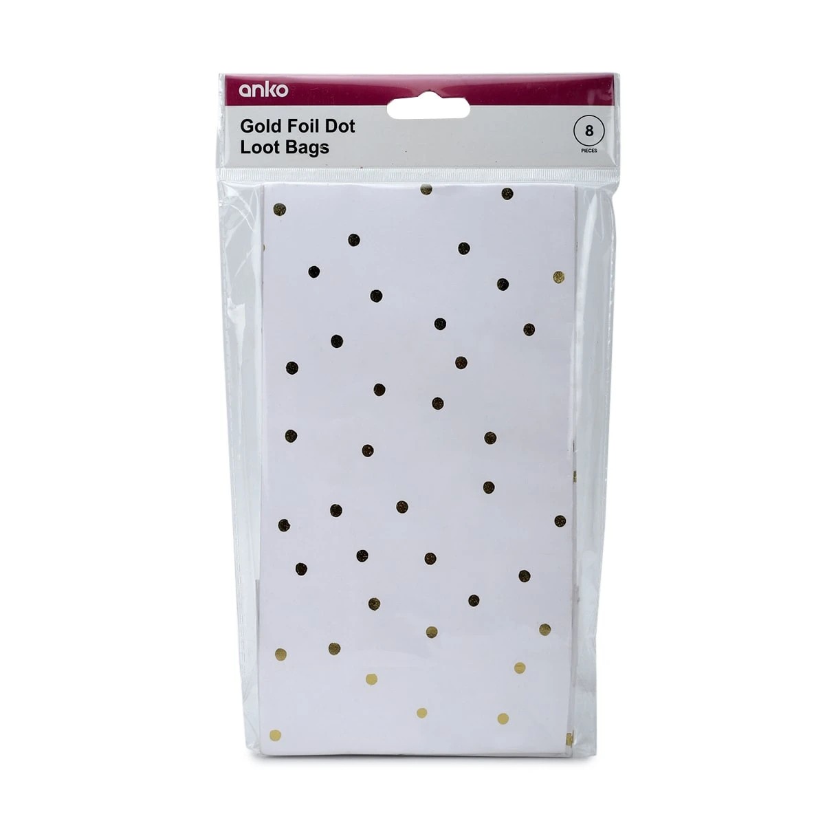 7 8 Piece Gold Foil Dot Loot Bags, 7 of 7
