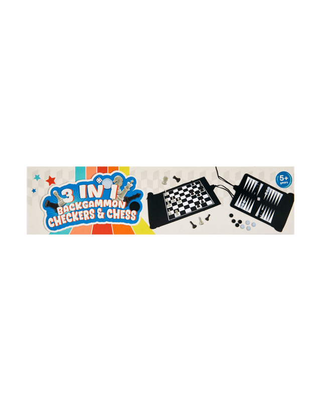 3-in-1 Backgammon, Checkers and Chess 