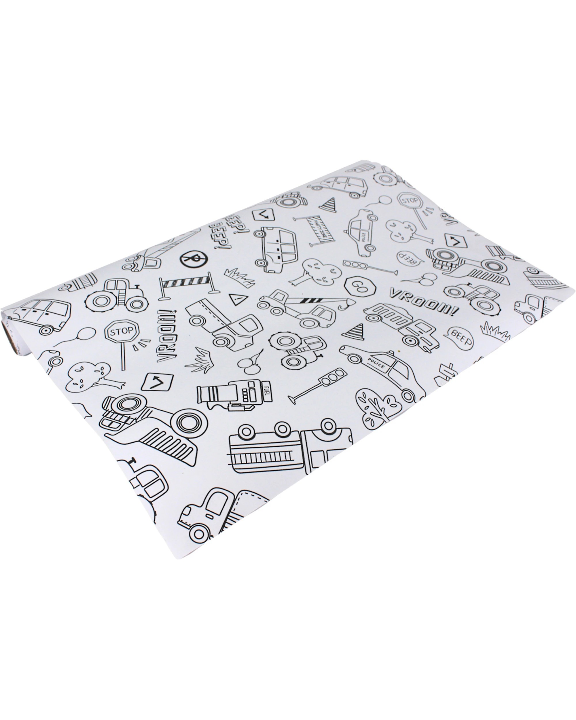 1 Artwrap Construction Road Works Party Colour In Paper Table Runner 1.8m - Black and White, 1 of 3