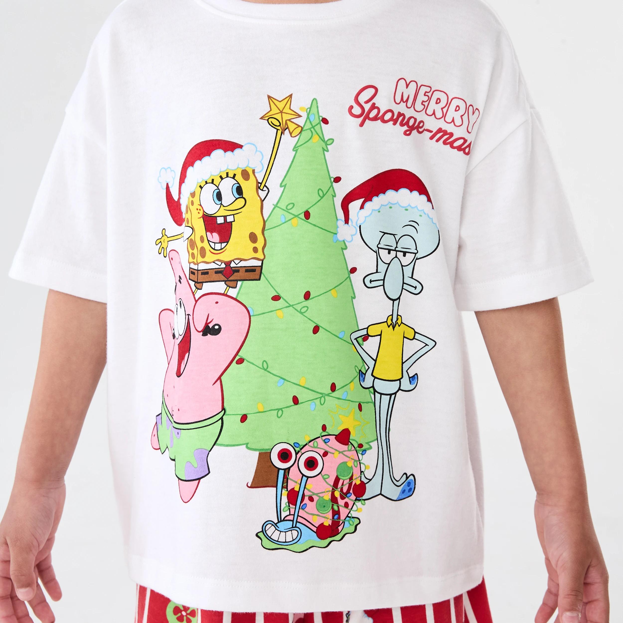 4 SpongeBob SquarePants License Christmas Family Matching Knit Pyjama Set SPONGE BOB XMAS, 4 of 9