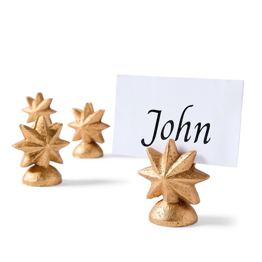 1 4 Pack Gold Look Starburst Placecard Holders, 1 of 8
