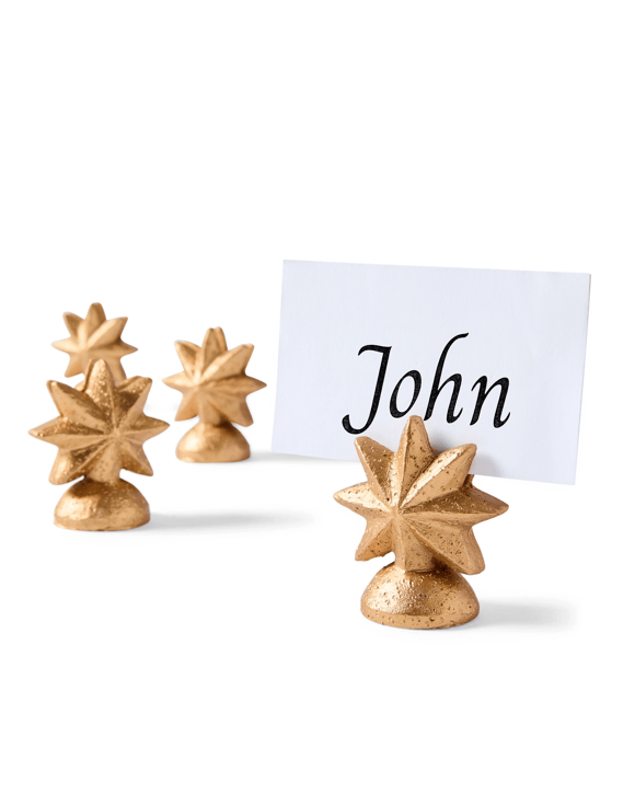 4 Pack Gold Look Starburst Placecard Holders
