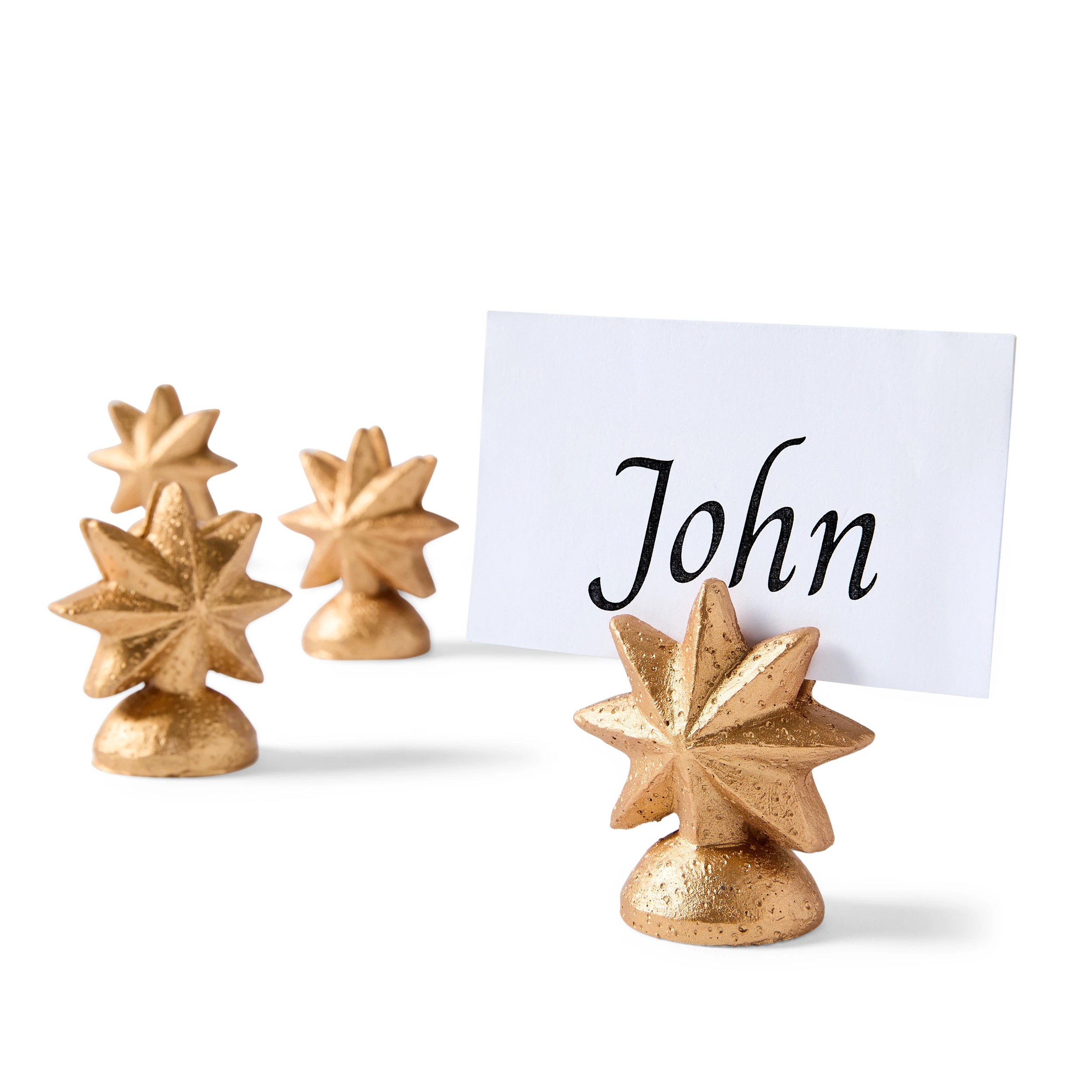 1 4 Pack Gold Look Starburst Placecard Holders, 1 of 8