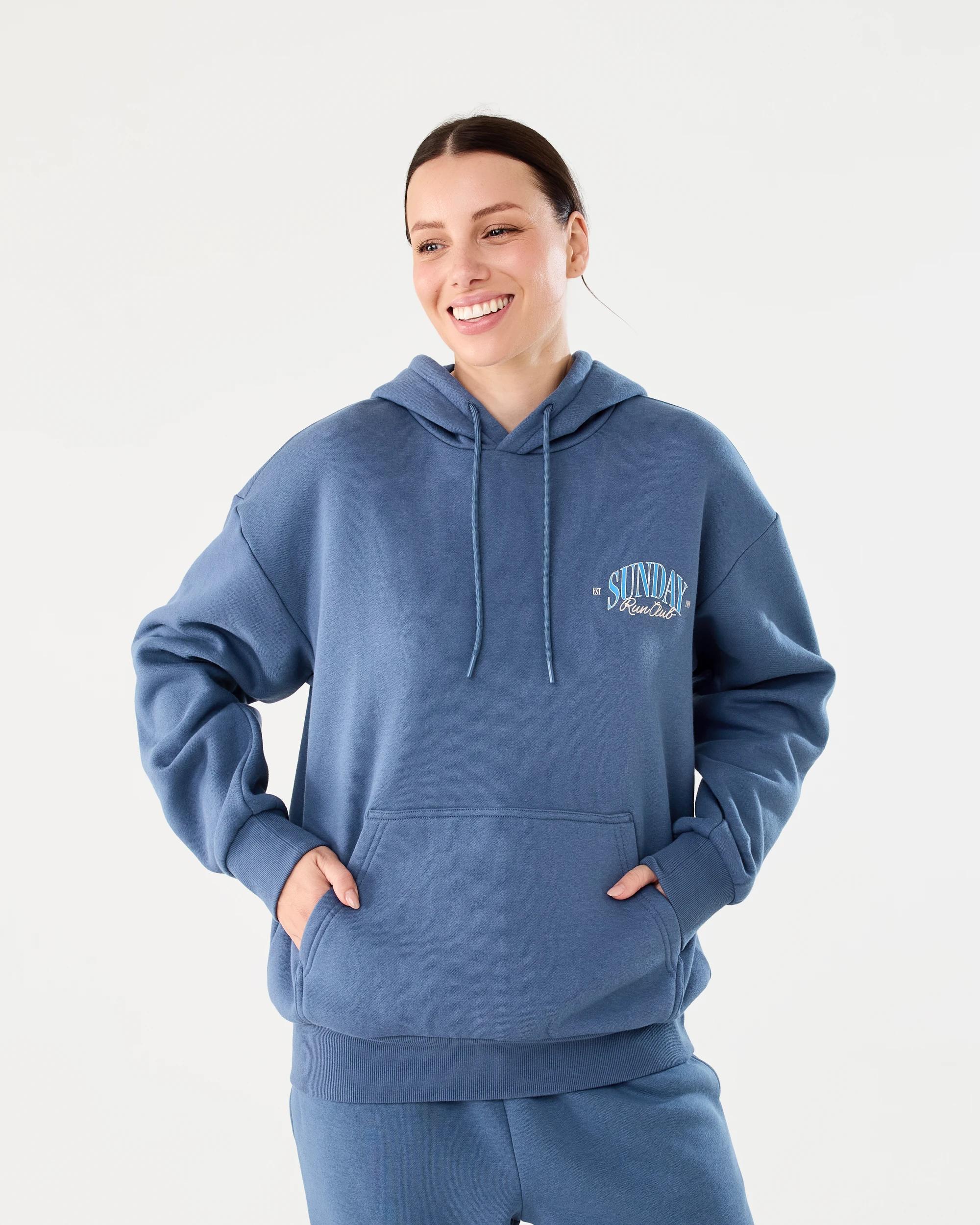 1 Active Womens Graphic Fleece Hoodie Nightfall, 1 of 8