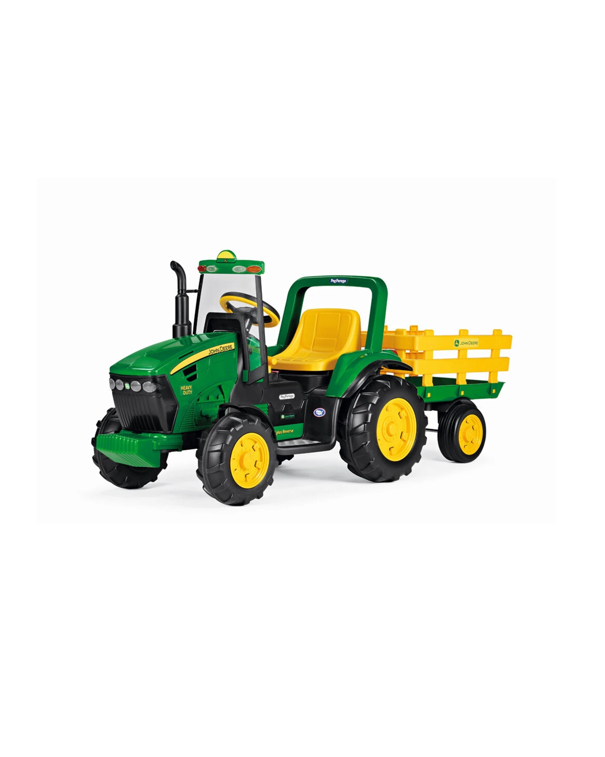 4 John Deere 12V Heavy Duty Tractor and Trailer Powered Ride-On Toy for Kids - Green, 4 of 4