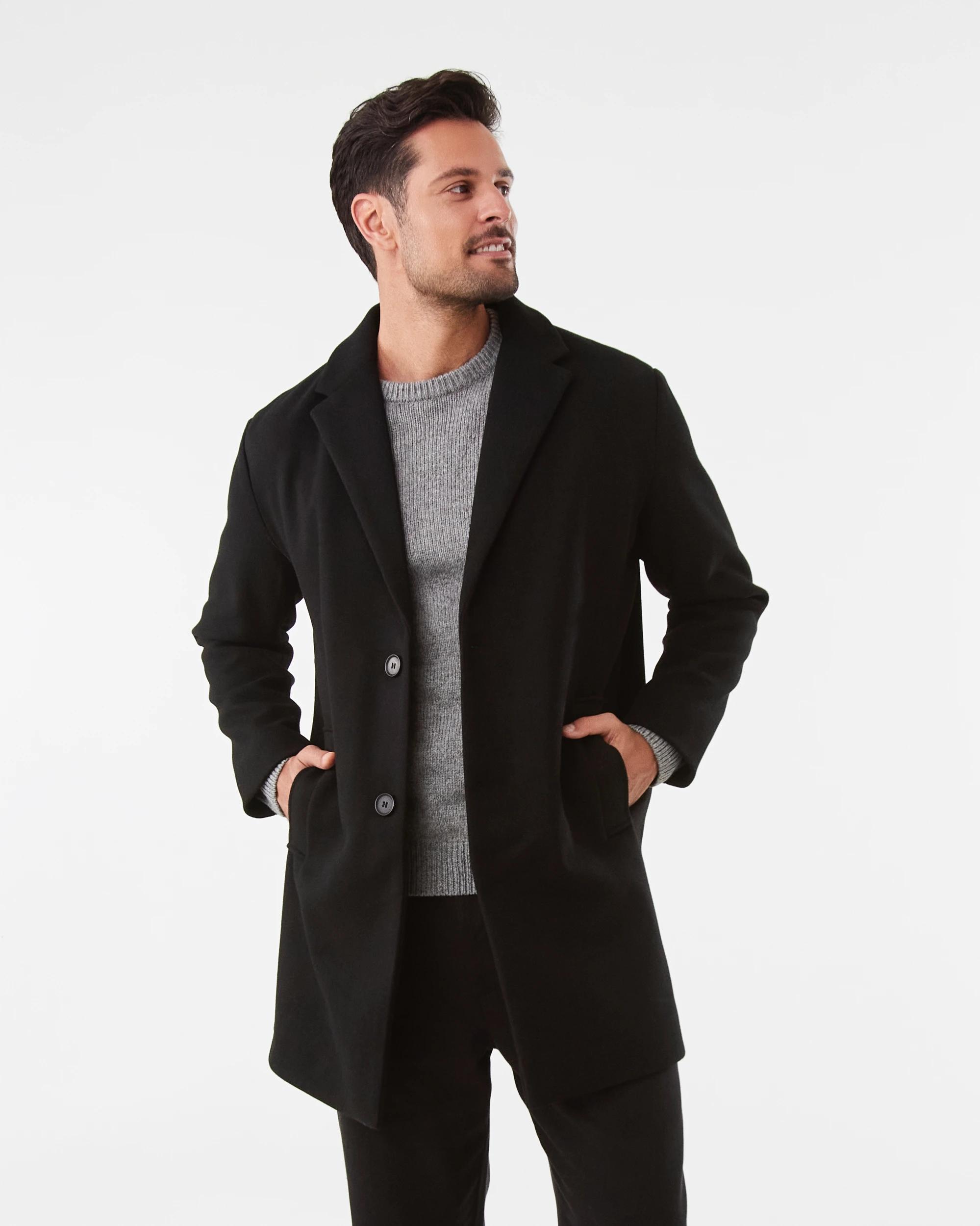 1 Smart Casual Coat Black, 1 of 7