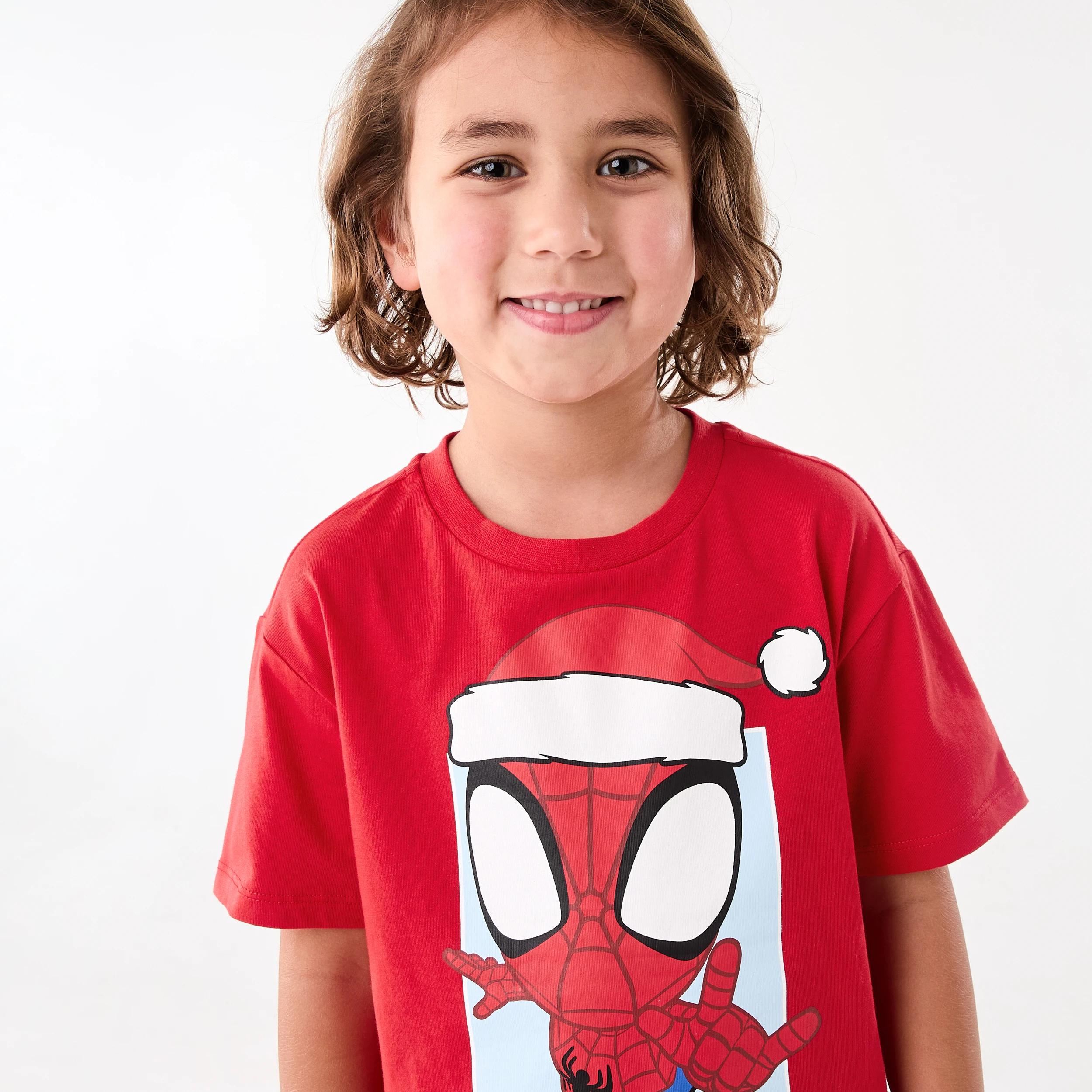 3 Spider-Man License Christmas T-shirt SPIDERMAN XMAS SPIDEY PLACEMENT PRINT, 3 of 6