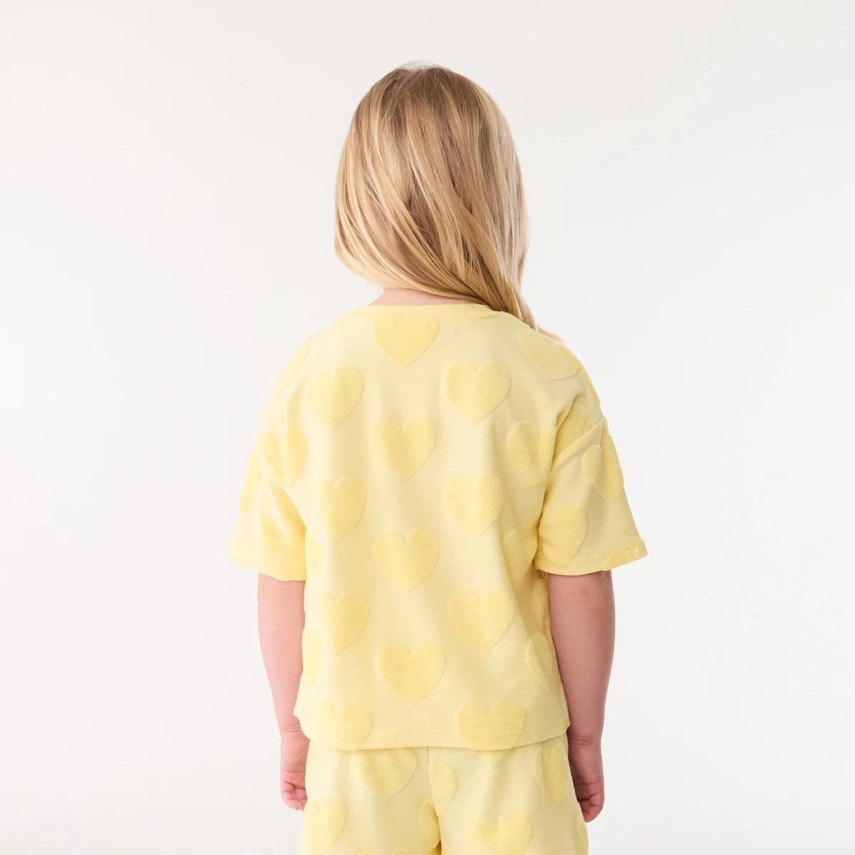 2 Short Sleeve Texture T-shirt Ylw Heart, 2 of 6