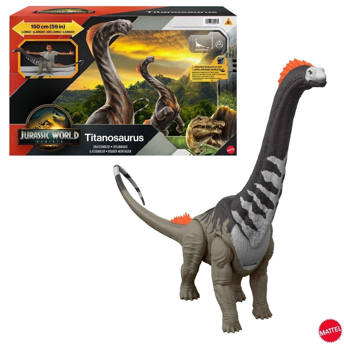 1 Jurassic World Rebirth Super Colossal Titanosaurus Dinosaur Figure, 1 of 5