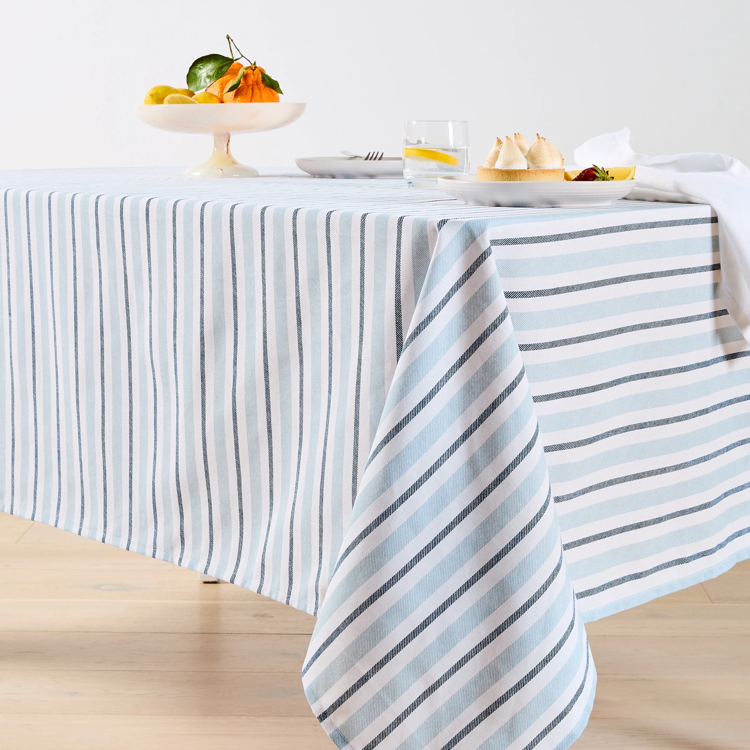 1 Blue Stripe Tablecloth, 1 of 5