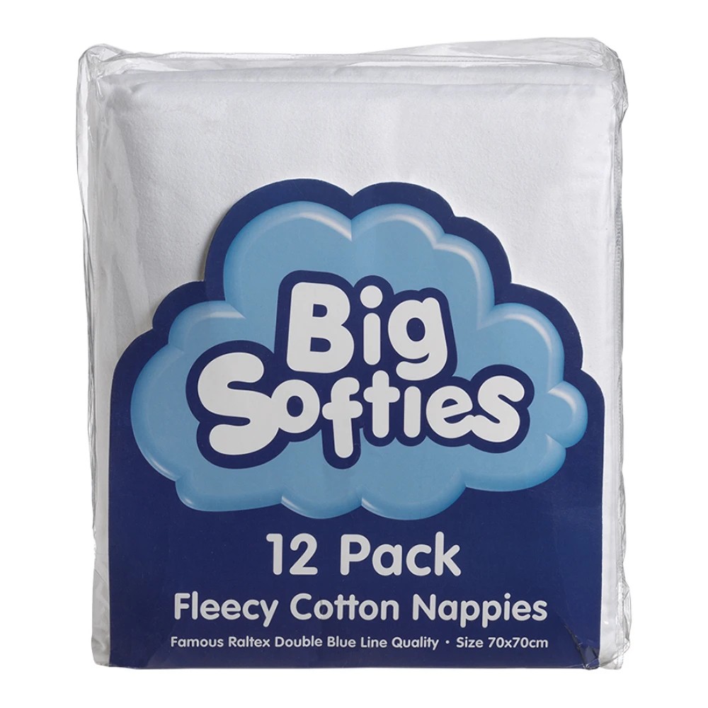1 Big Softies 12 Pack Flannelette Nappies, 1 of 1
