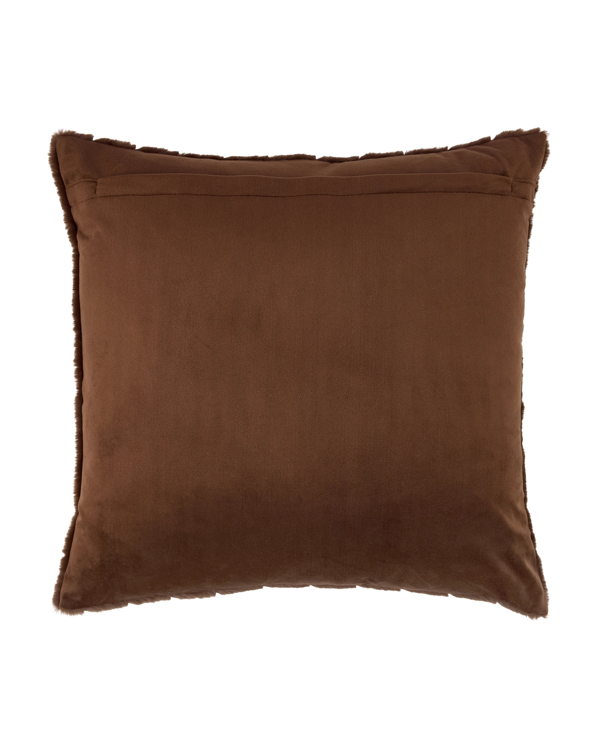 3 50cm Faux Fur Cushion - Brown, 3 of 4