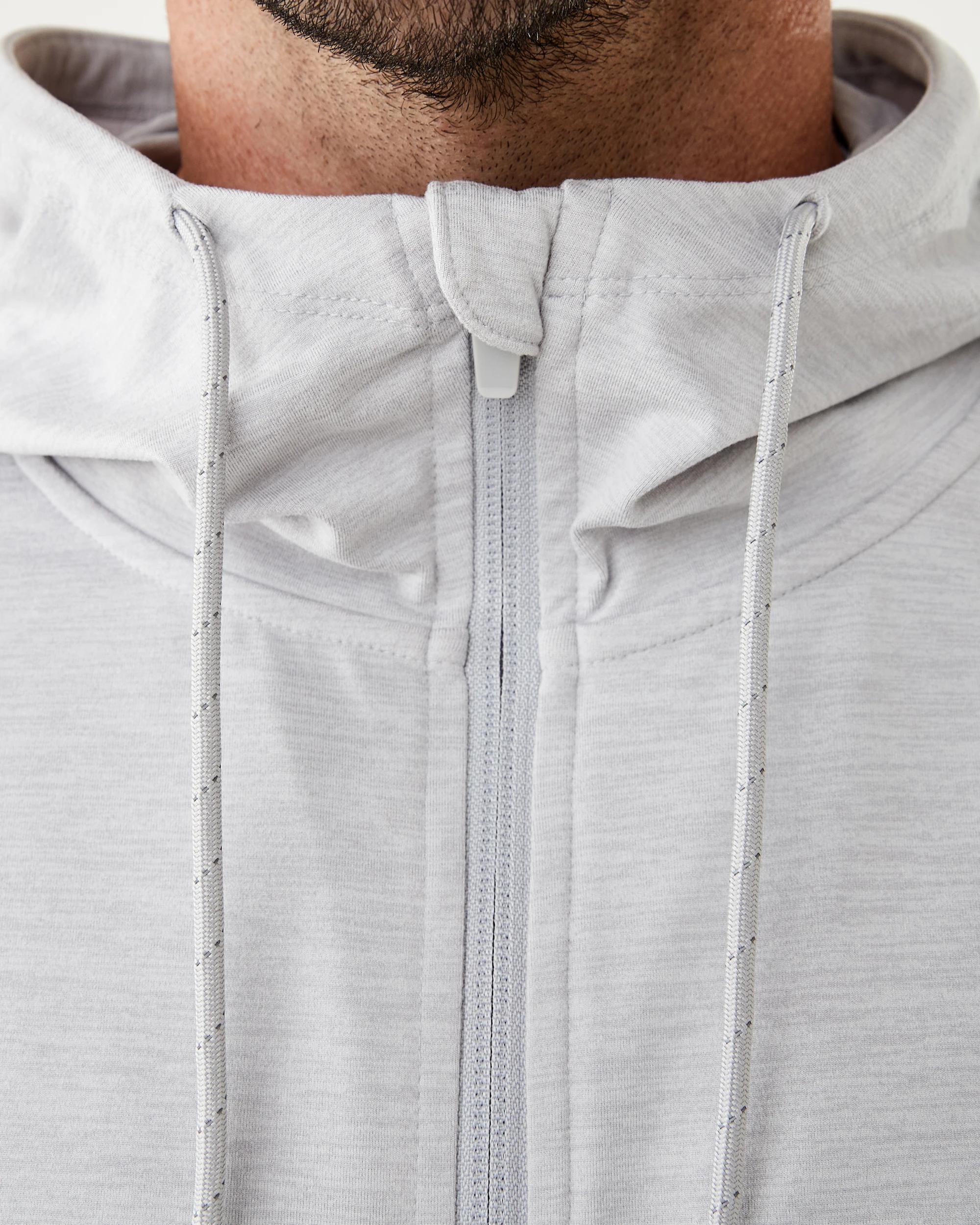 6 Active Mens Travel Zip Through Hoodie Grey Marl, 6 of 8