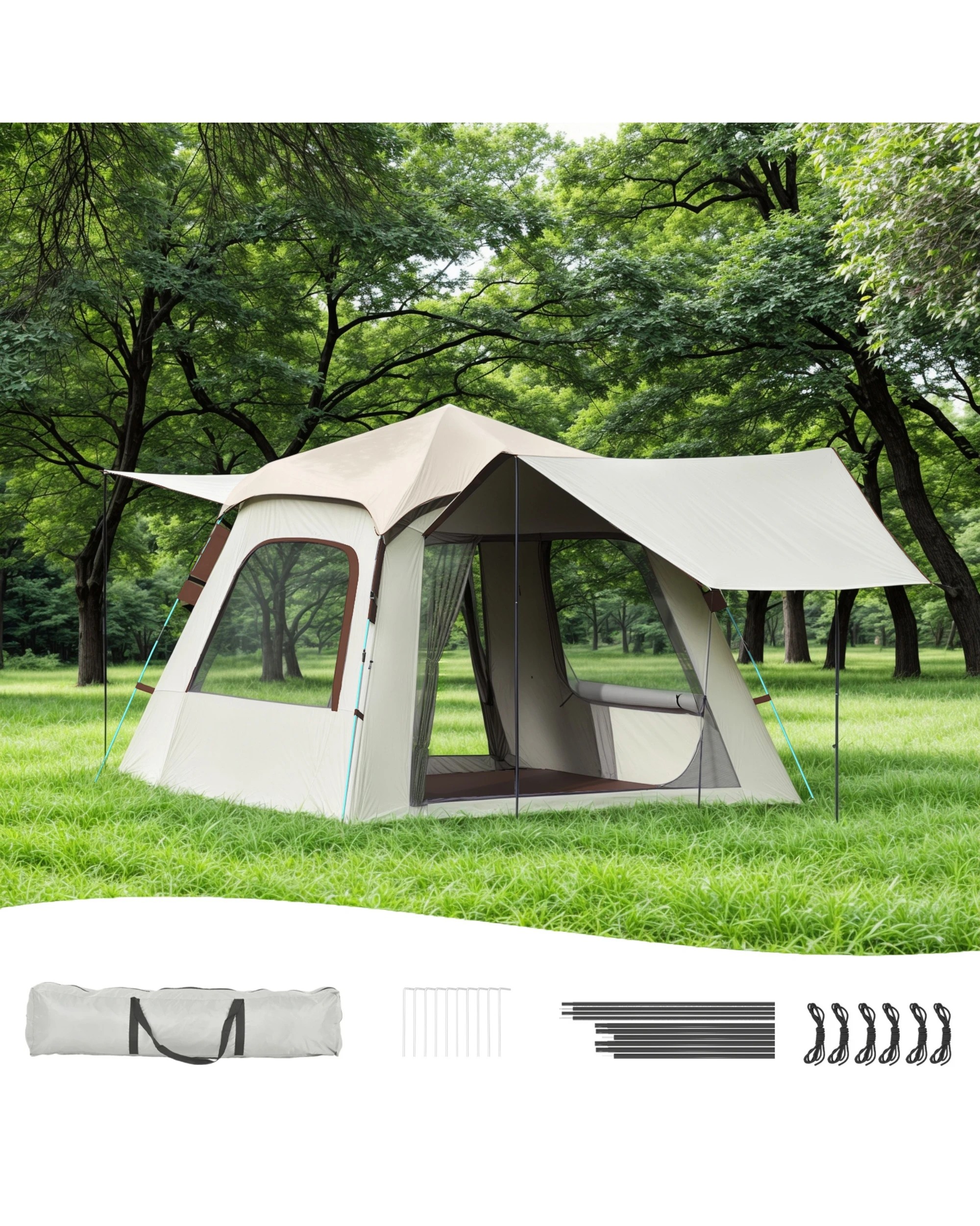 3 Advwin Pop-Up Camping Tent 4-5 Person Portable Outdoor, 3 of 8