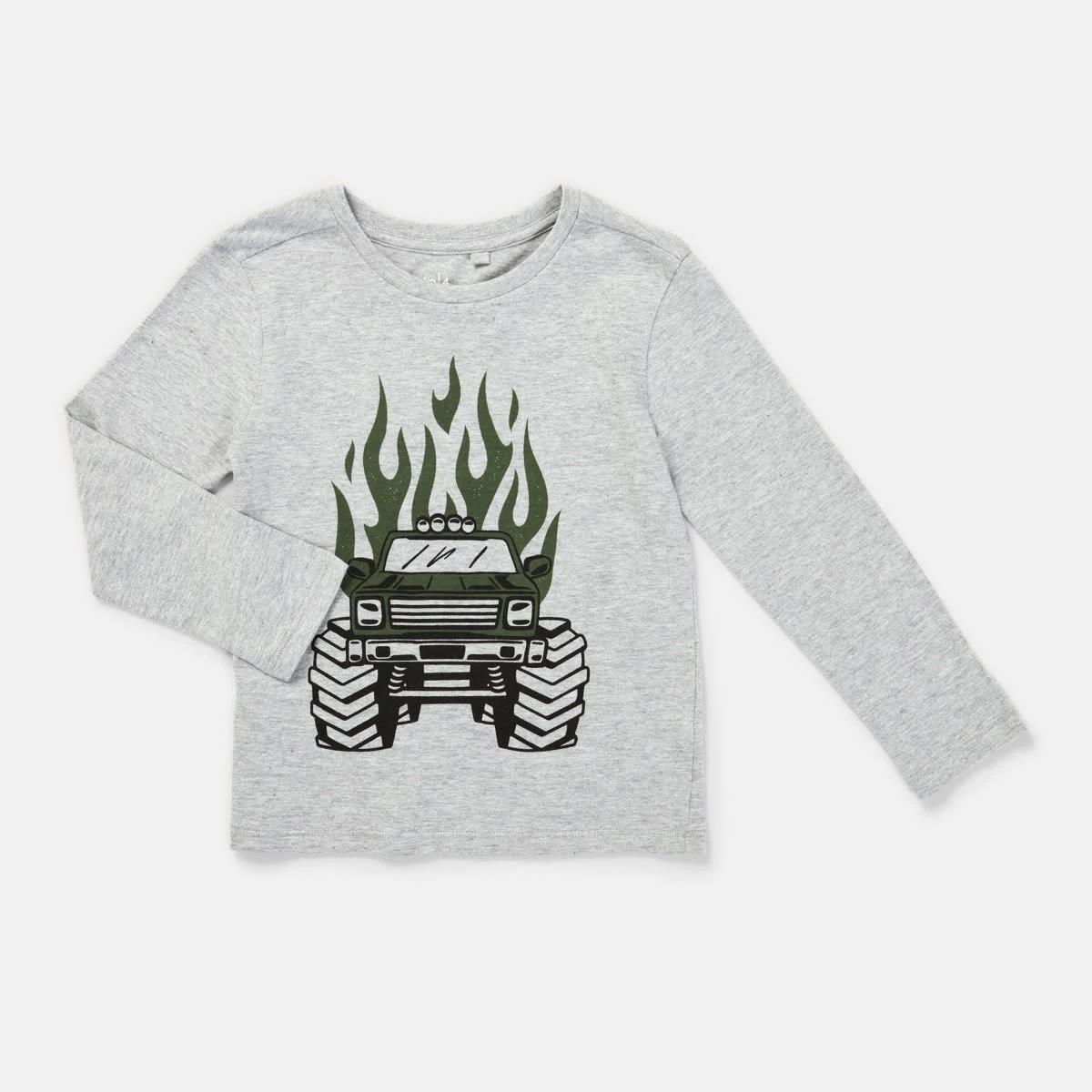 7 Long Sleeve Print T-shirt Gry Monste, 7 of 8