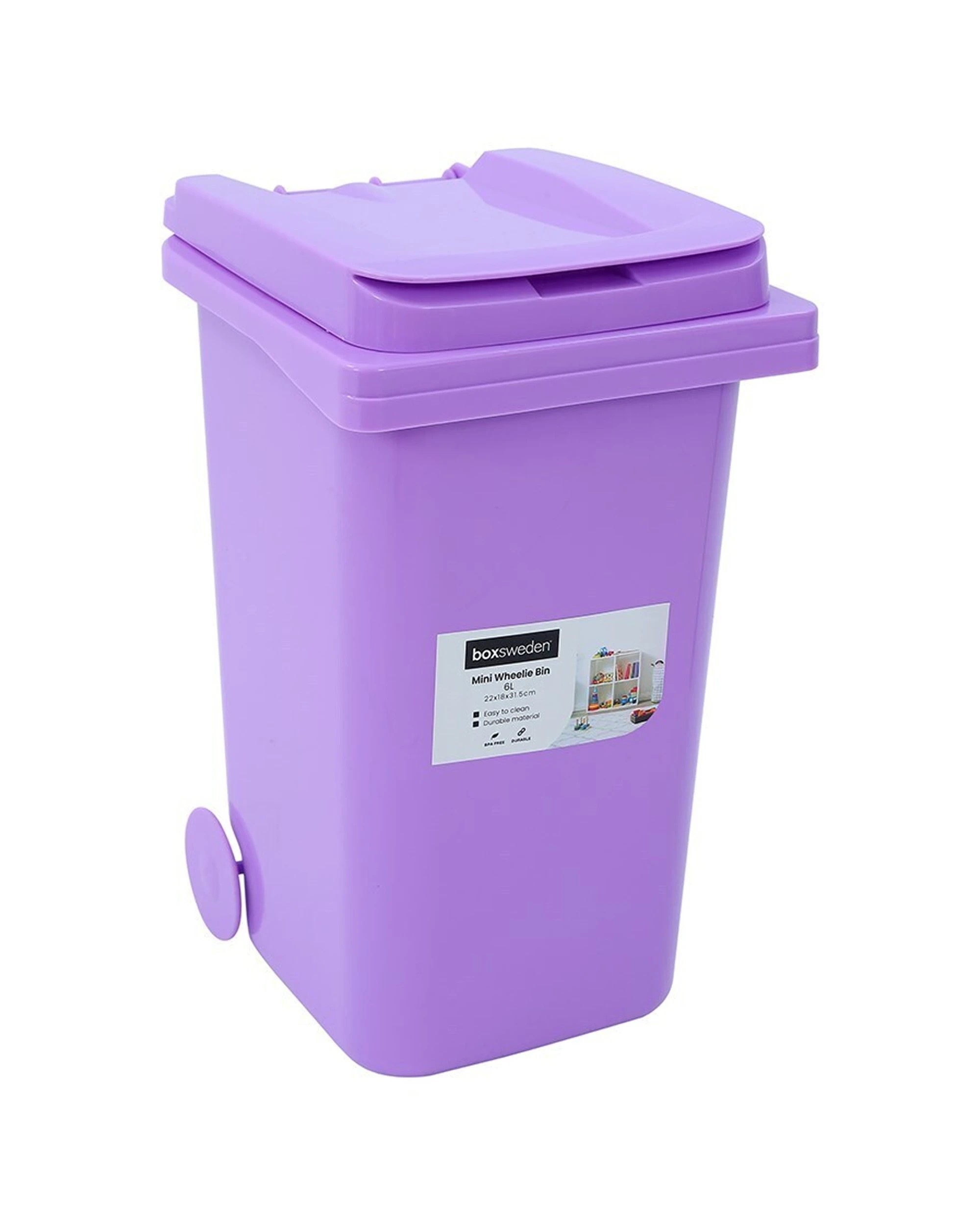 3 Boxsweden 2pc Wheelie Bin Container 22x31.5cm 6L - Multi, 3 of 8