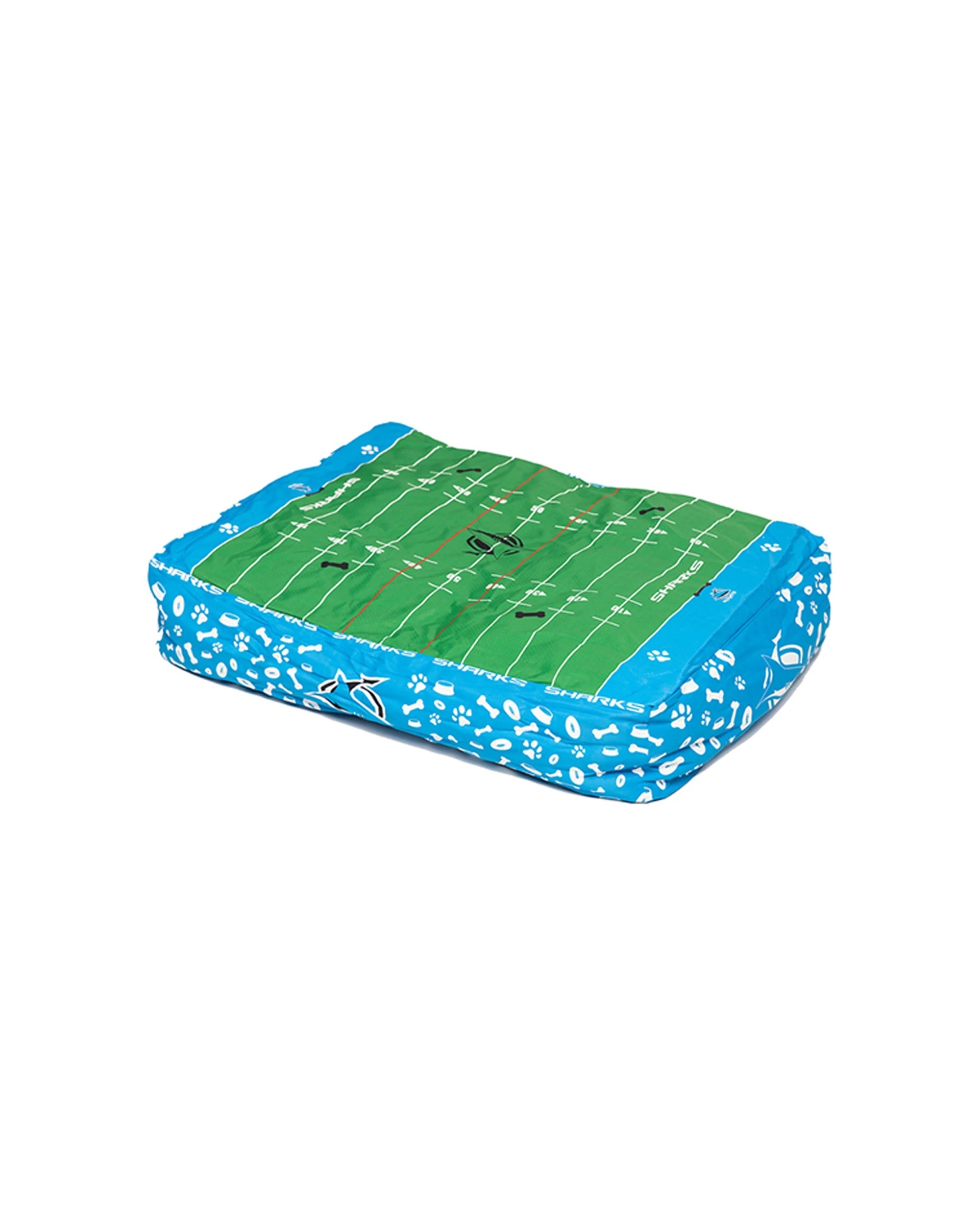 1 NRL Cronulla Sharks 80x60cm Rectangle Pet Dog Bed Officially Licensed - Multi, 1 of 3