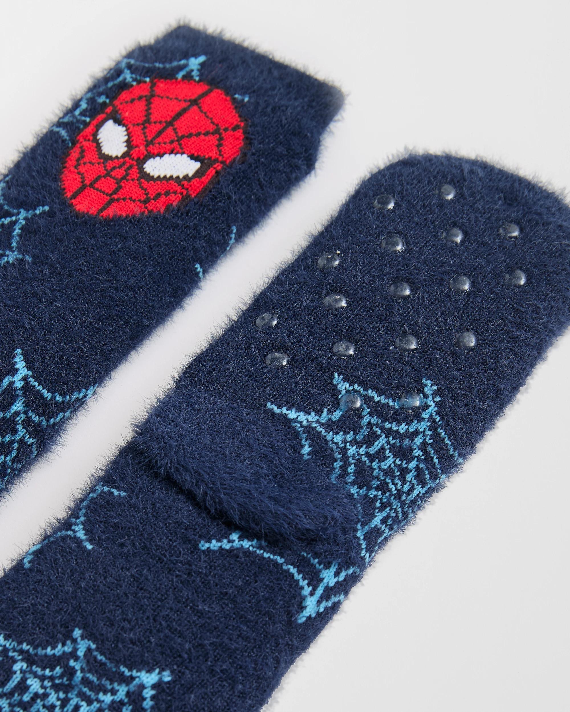 3 Disney Marvel Spider-Man Sherpa Lined Home Socks SPIDER-MAN, 3 of 4