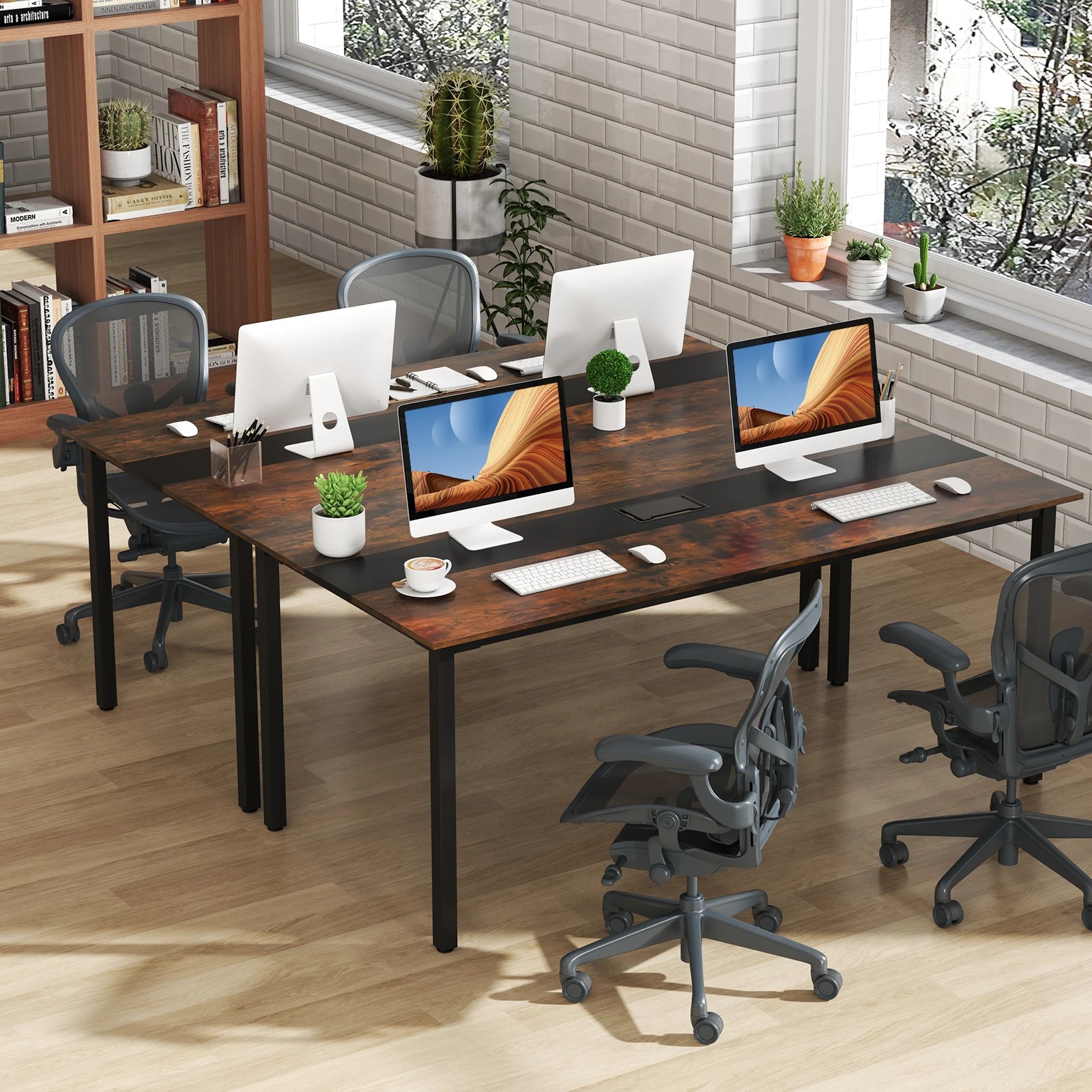 3 Costway Computer Desk Conference Table Writing Table Meeting Room Furniture, 3 of 4