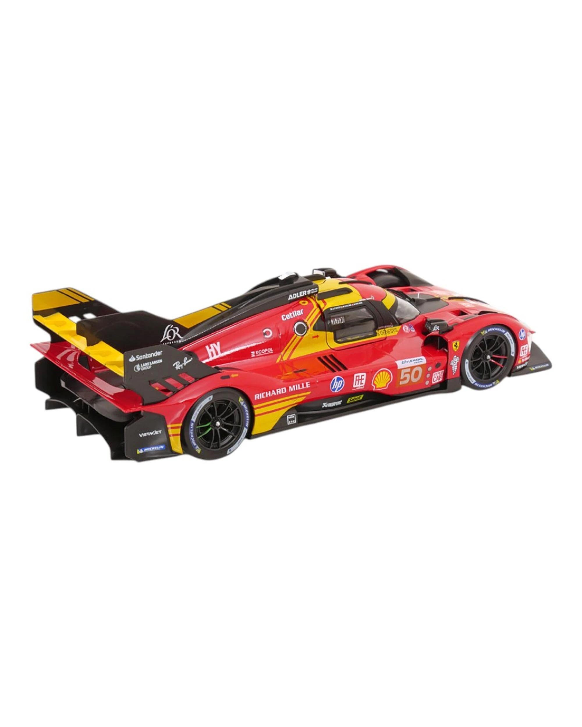 4 Bburago Ferrari Racing 2024 Champion Ferrari 499P 24 Hour Le Mans Hypercar WEC #50 1:18 Scale Diecast Vehicle, 4 of 6
