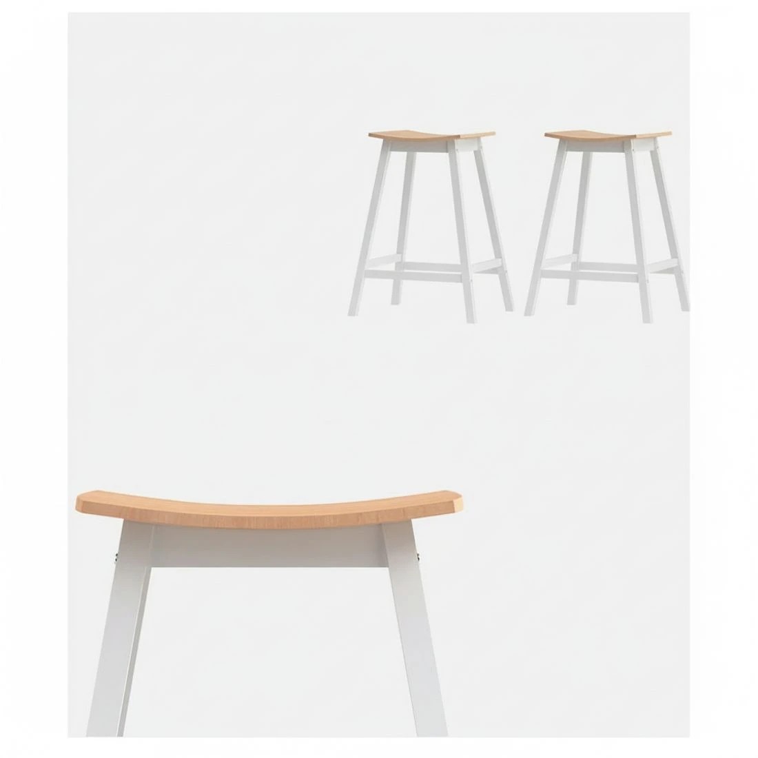 4 Artiss 2x Bar Stools Wooden Chairs Oak - Natural, 4 of 5