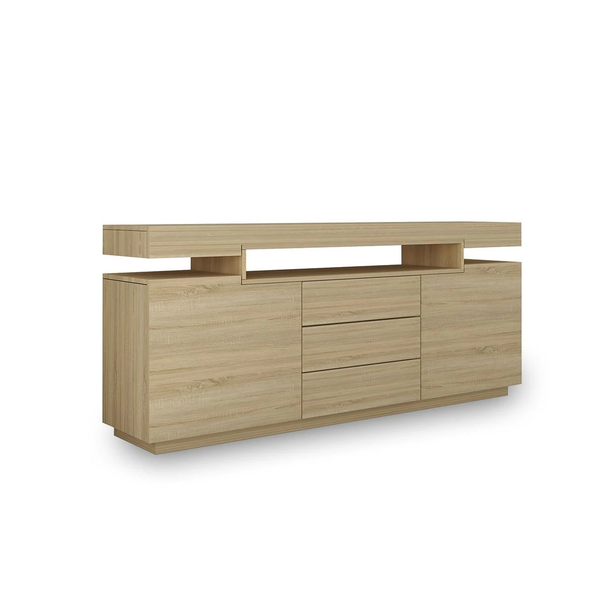 1 Ausway 3 Drawer Sideboard TV Stand Cabinet Buffet Table Oak 160x35x72cm, 1 of 9