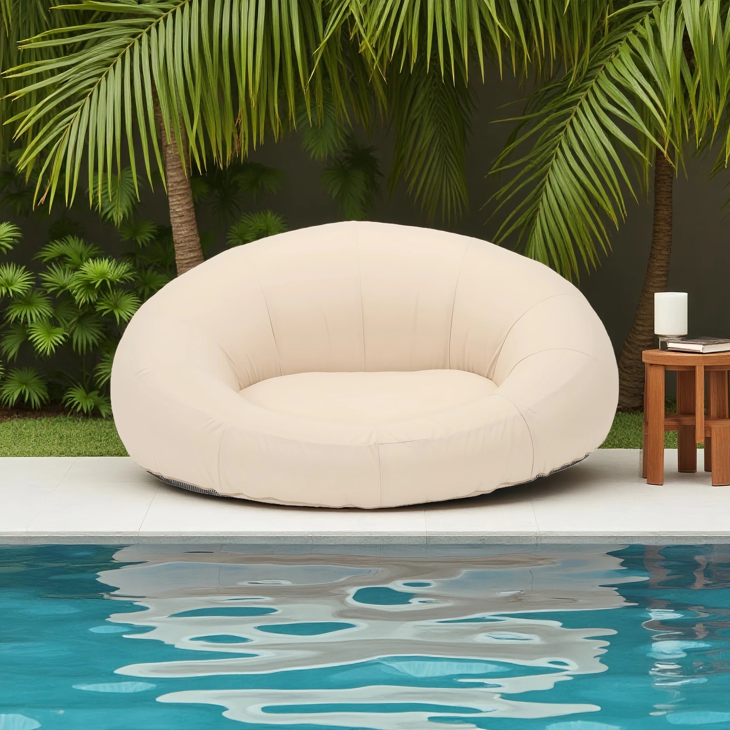 10 IHOMDEC Outdoor Bean Bag Inflatable Lounge Chair - Beige, 10 of 10