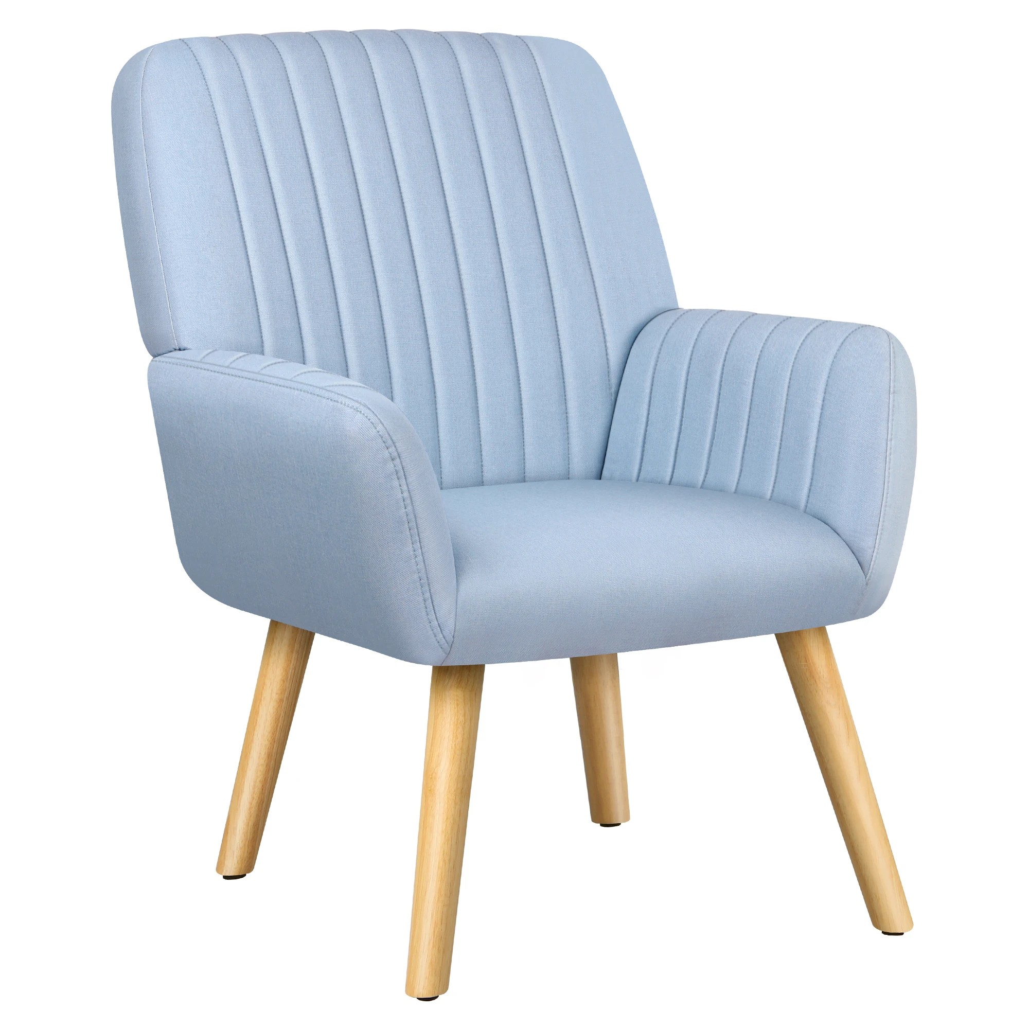 1 Alfordson Armchair Lounge Chair Upholstered Accent Chair Sofa Couch Fabric - Blue, 1 of 9