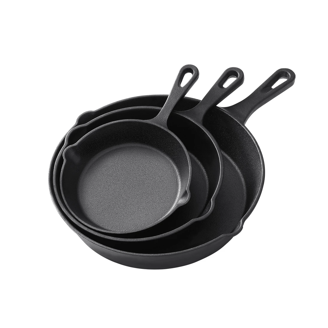 1 5-star chef Frying Pan Cast Iron 3PCS - Black, 1 of 6