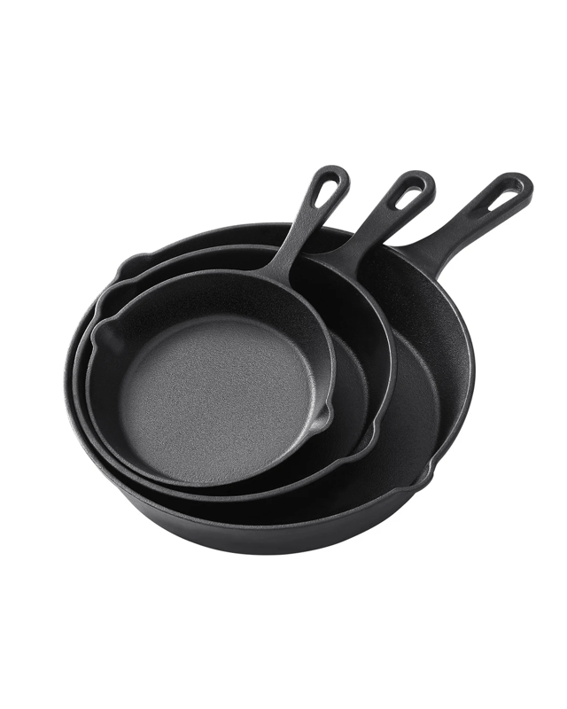 5-star chef Frying Pan Cast Iron 3PCS - B