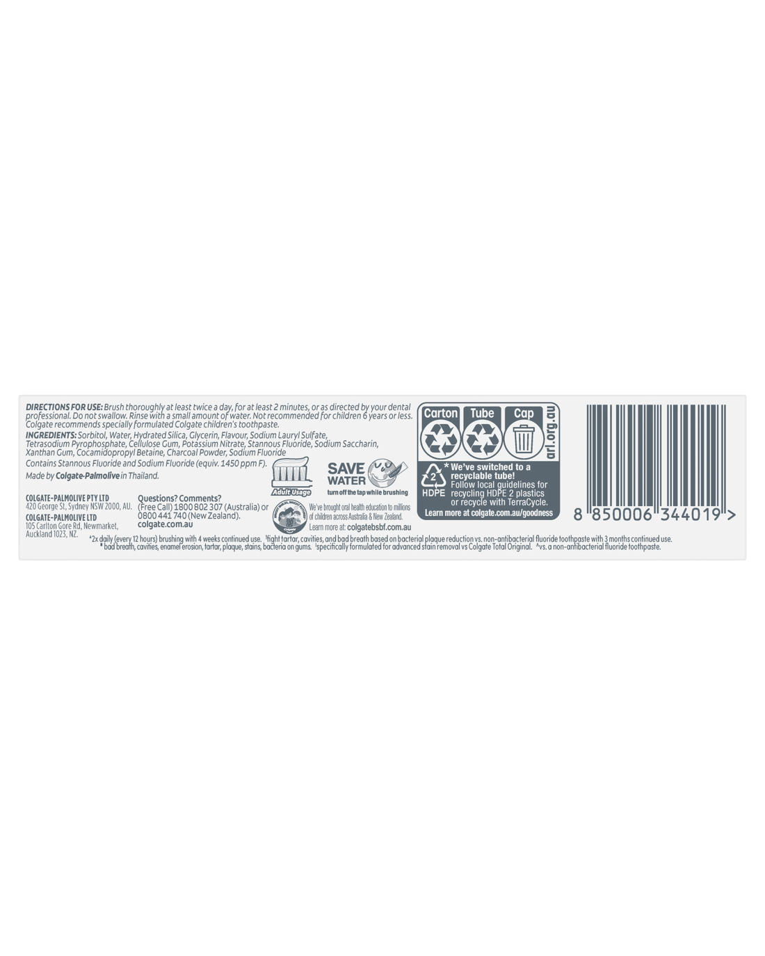 6 Colgate Total Active Prevention Deep Clean with Charcoal Toothpaste, 6 of 10