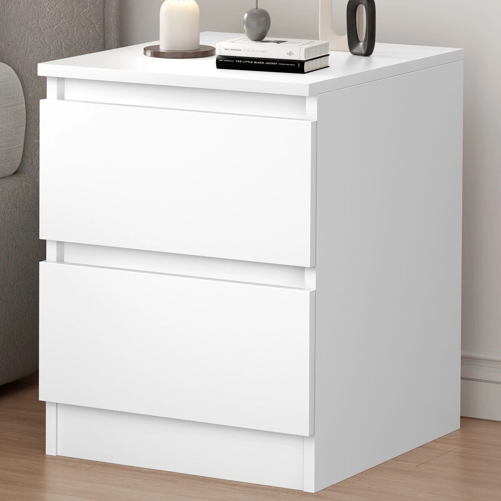 2 Alfordson Bedside Table Nightstand Storage Cabinet Side End Table - White, 2 of 10