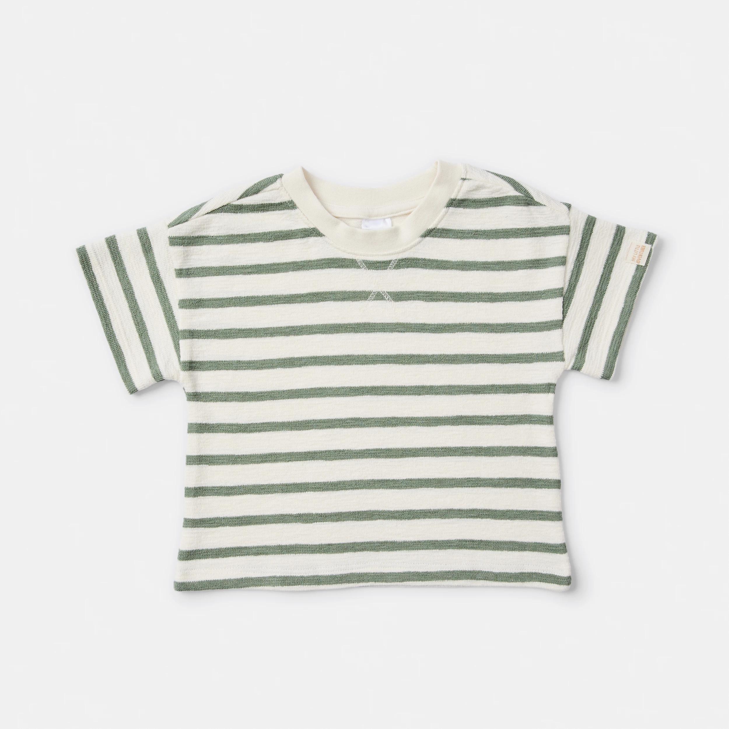 3 Short Sleeve Textured Set GREEN STRIPE, 3 of 6