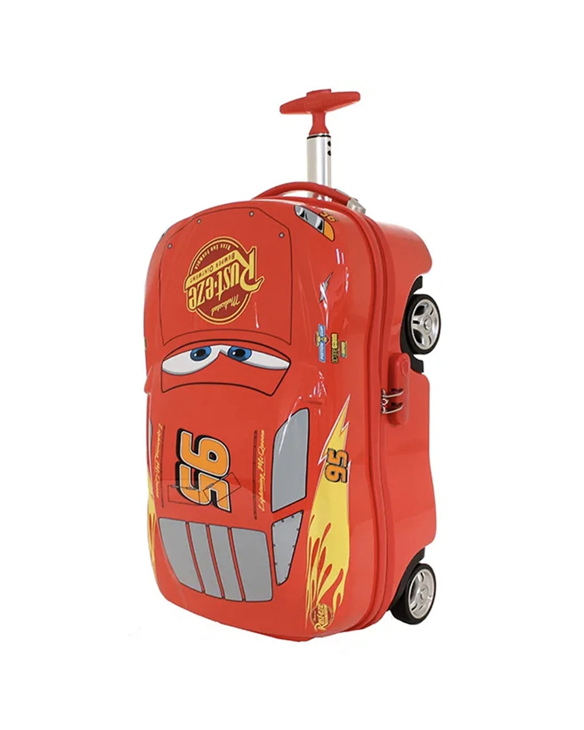 1 Disney Lightning Mcqueen 19" Hard Case Wheeled Trolley Suitcase Luggage - Red, 1 of 9