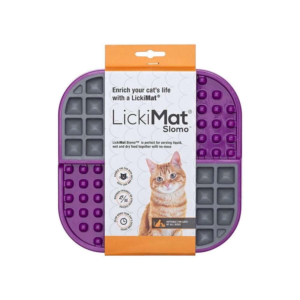 1 Lickimat Slomo Wet & Dry Double Slow Food Cat Bowl - Purple, 1 of 1