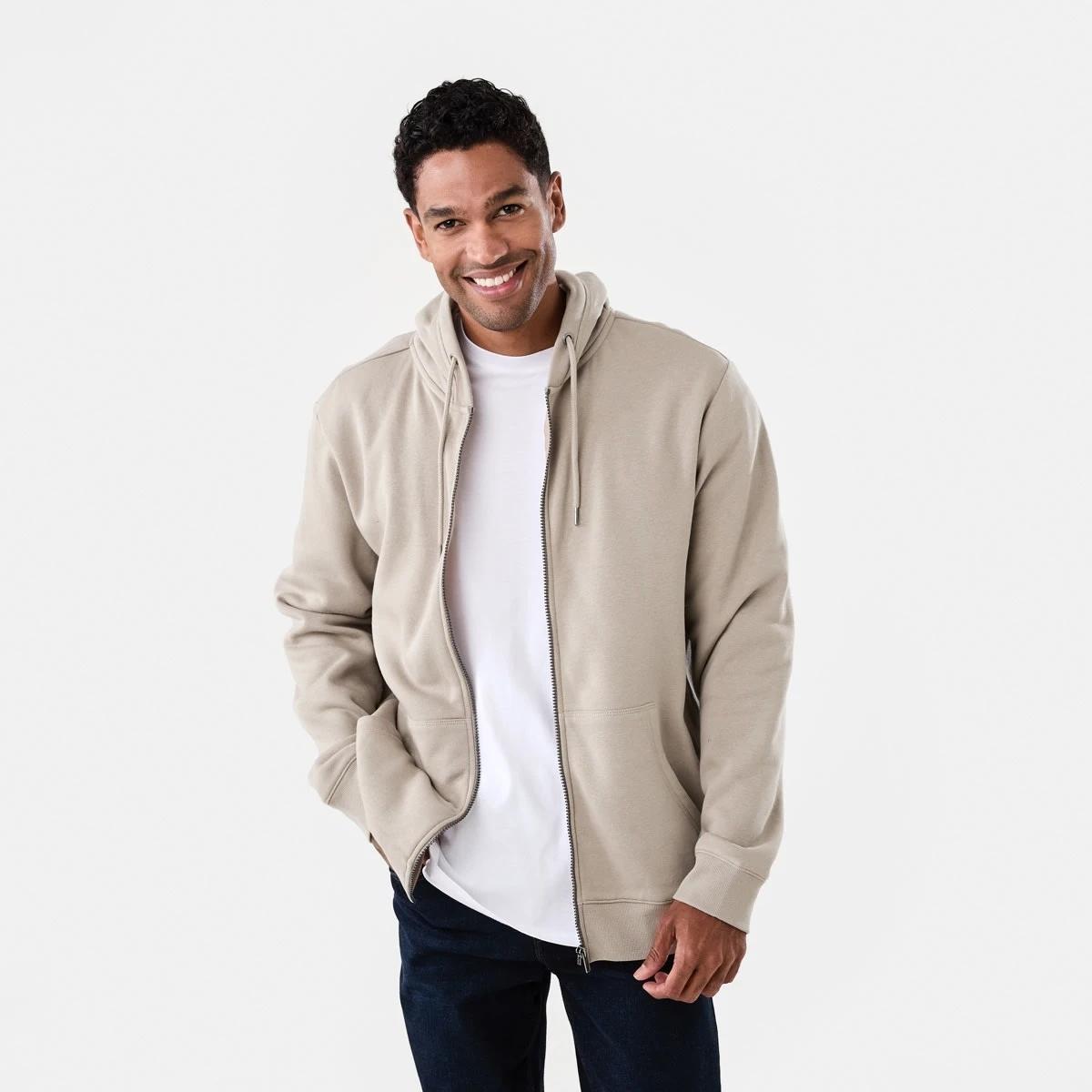 1 Comfort Zip Through Hoodie Bge Sand, 1 of 8
