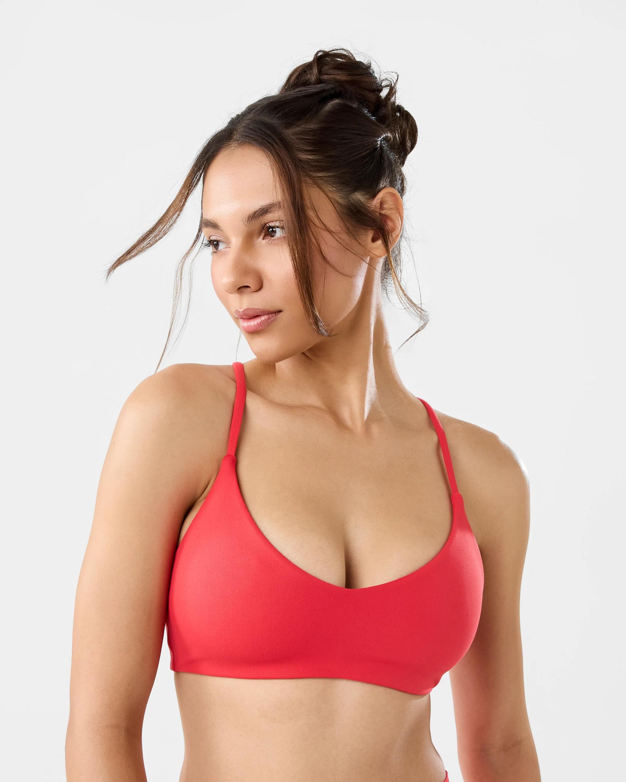 1 Active Womens Cloudform Light Macro Crop Top Tomato, 1 of 8