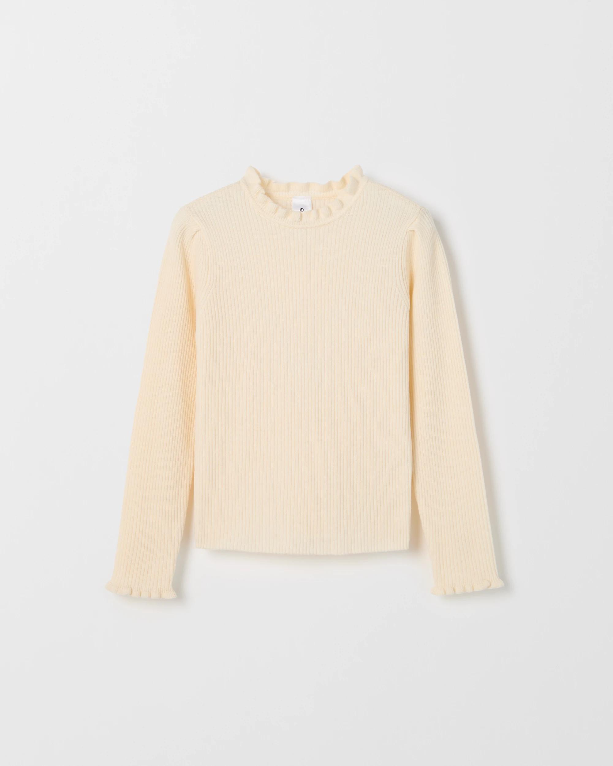 1 Target Kids Long Sleeve Rib Knit Top CREAM, 1 of 2