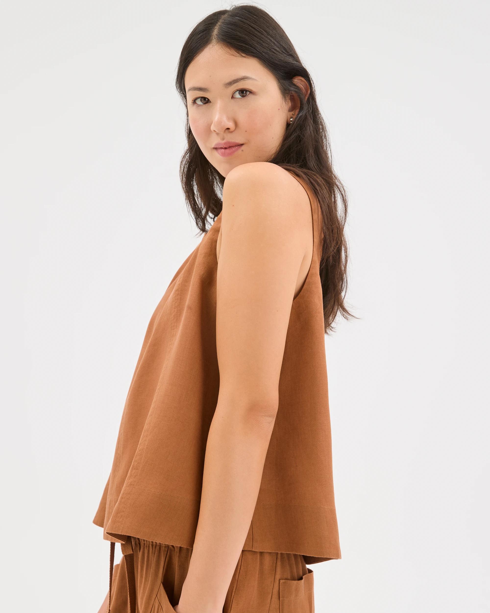 4 Target Woman European Linen Swing Tank Top BUTTERSCOTCH, 4 of 6