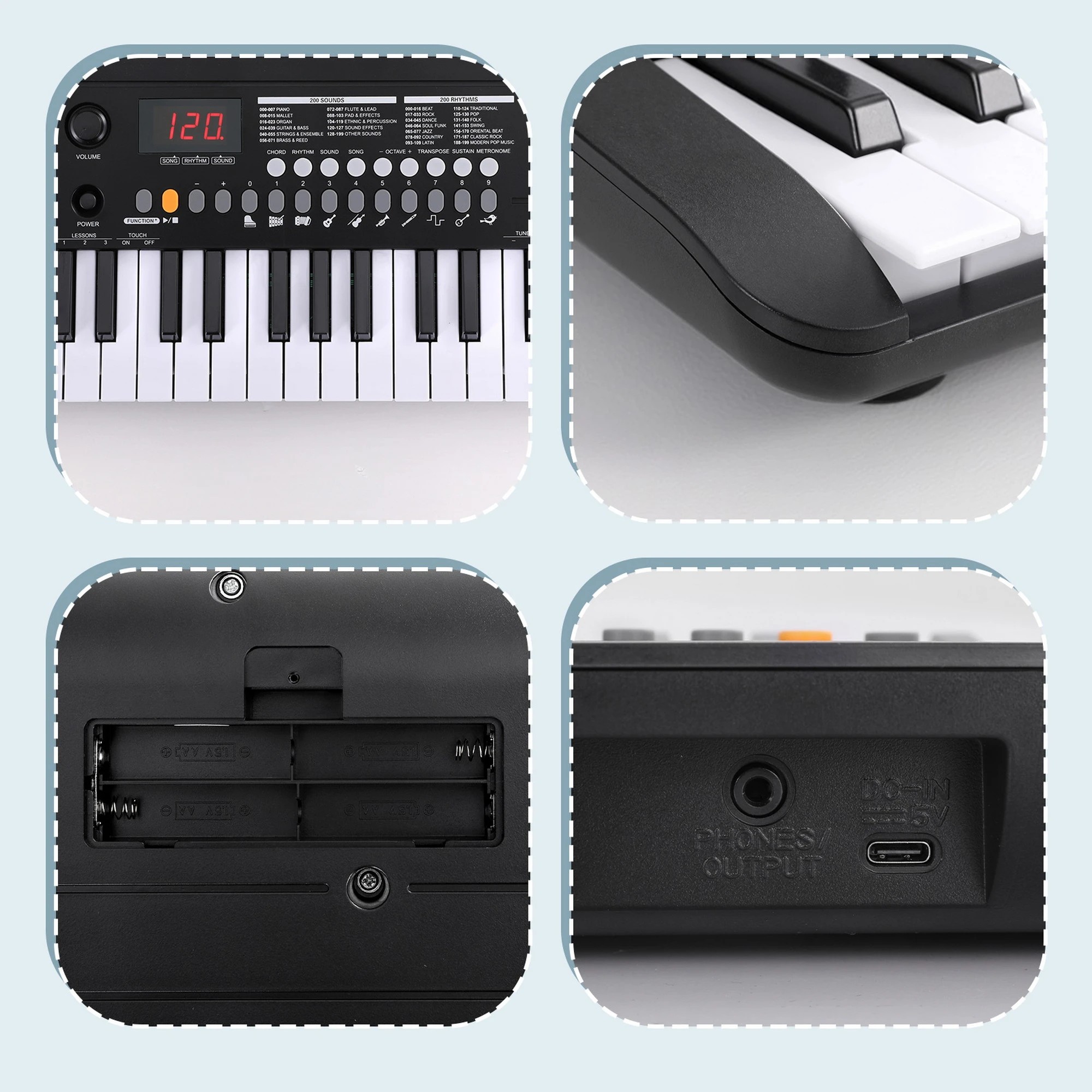 6 Alpha 37-Key Digital Piano Keyboard Electric - Black, 6 of 7
