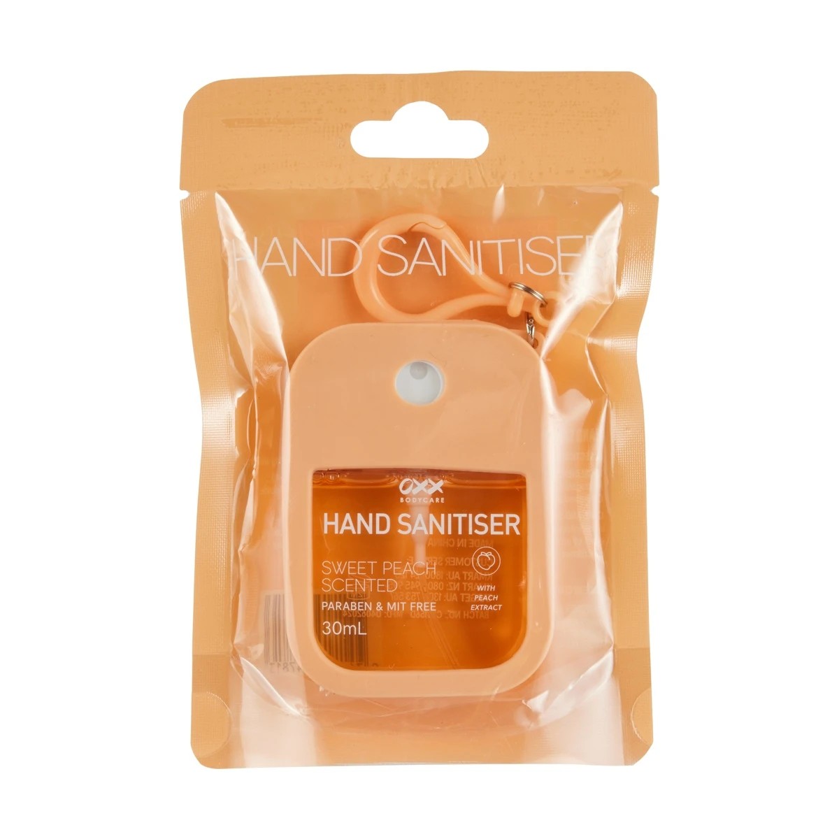 1 OXX Bodycare Hand Sanitiser 30ml - Sweet Peach Scented, 1 of 8