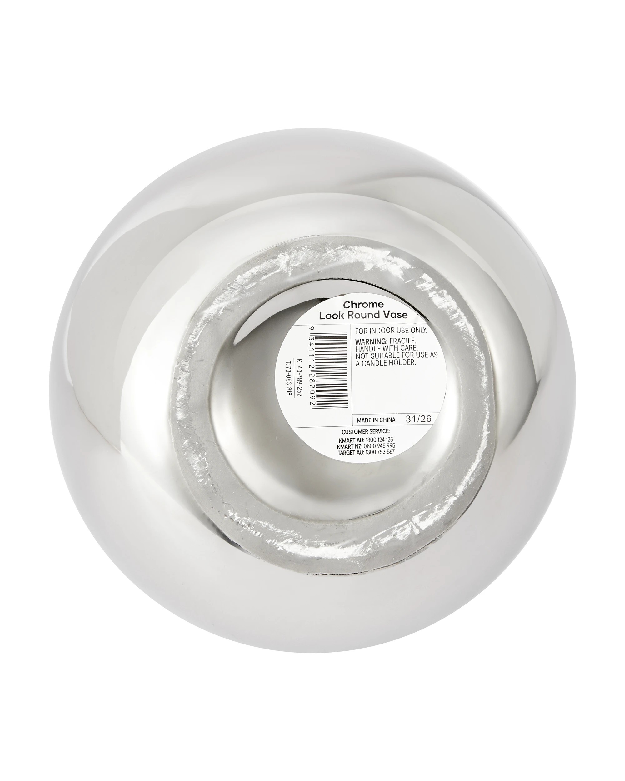 5 Chrome Look Round Vase, 5 of 5