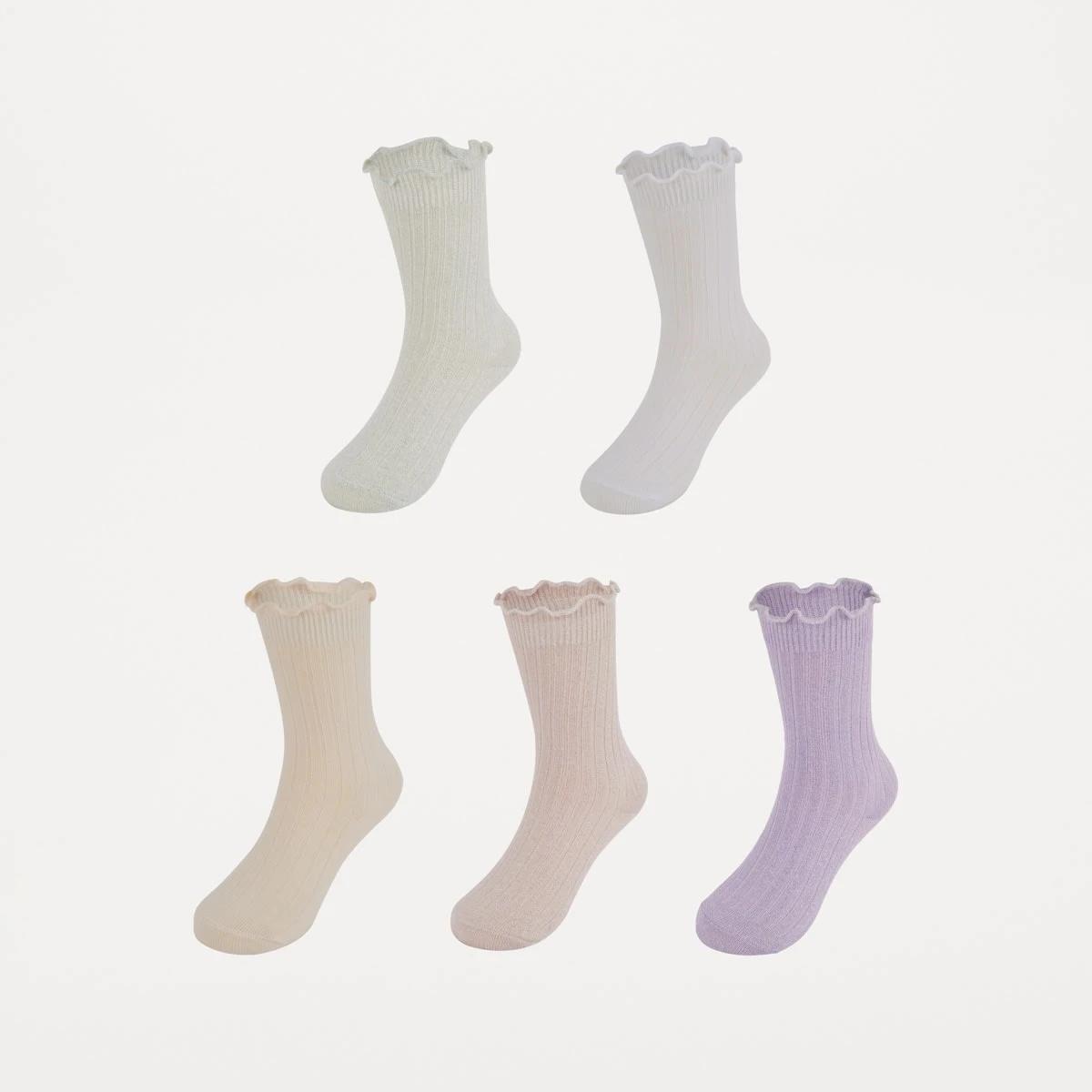 1 5 Pack Crew Socks Pur Solid, 1 of 3