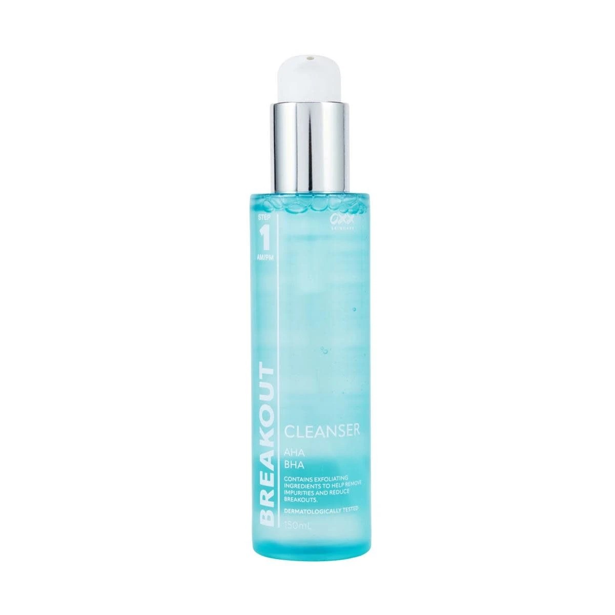 1 OXX Skincare Step 1 AM/PM Breakout Cleanser 150ml - AHA and BHA, 1 of 3