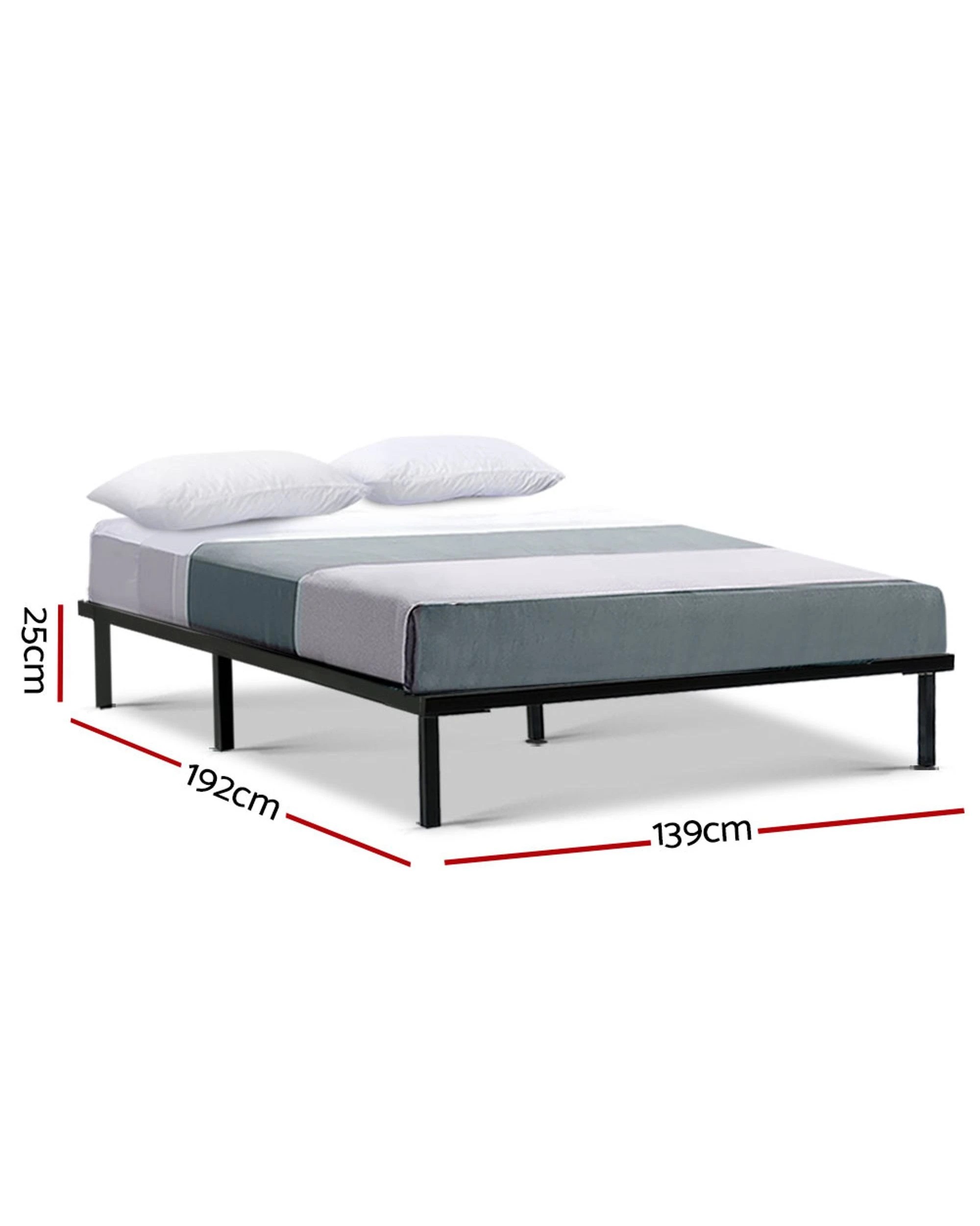 2 Artiss Bed Frame Double Size Metal Frame Ted
 - Black, 2 of 3
