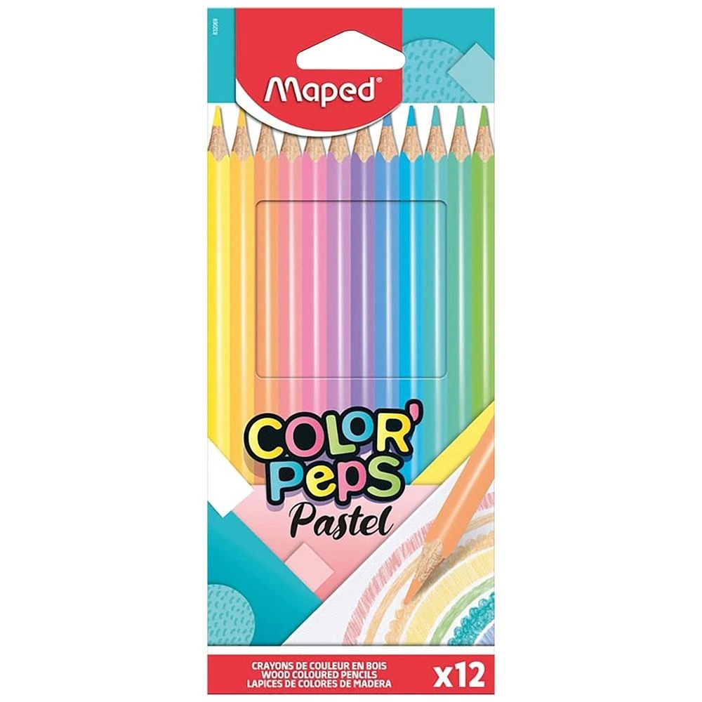 1 Maped Pastel Coloured Pencils 12 Pack, 1 of 2