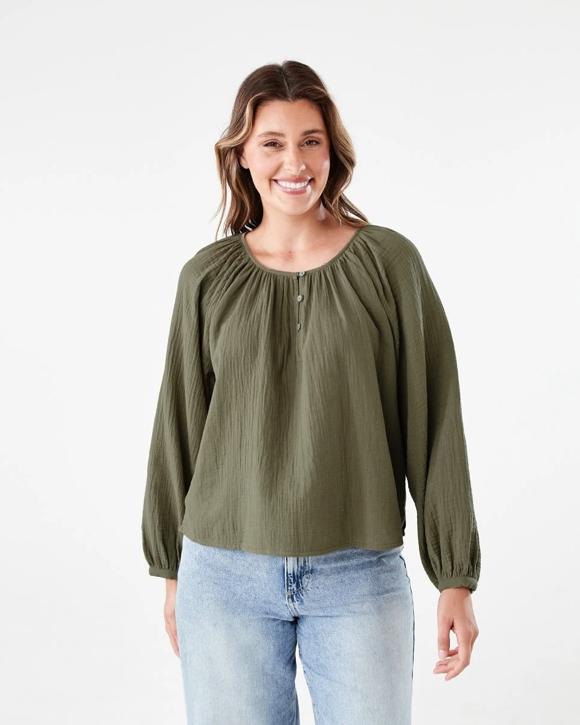 Long Sleeve Double Cloth Top