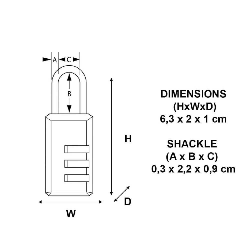 6 Master Lock 20mm Luggage Padlock 2 Pack, 6 of 7
