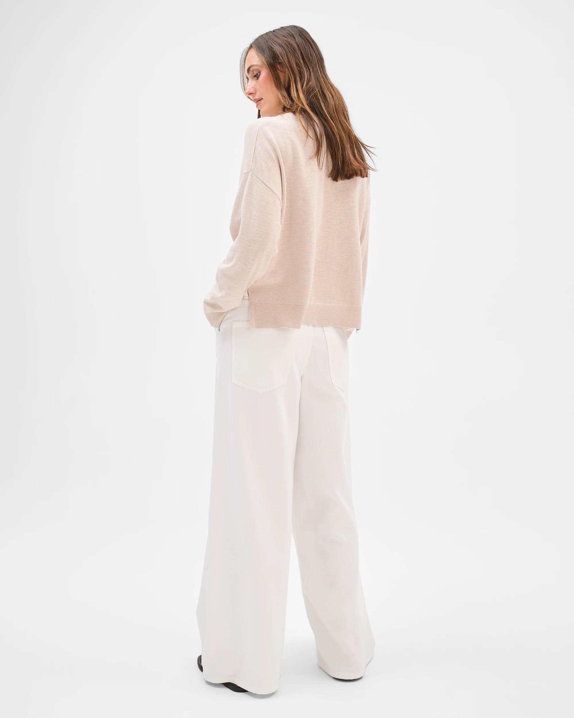 5 Target Woman Australian Cotton/Linen Blend Long Sleeve Knit Jumper PEBBLE, 5 of 6