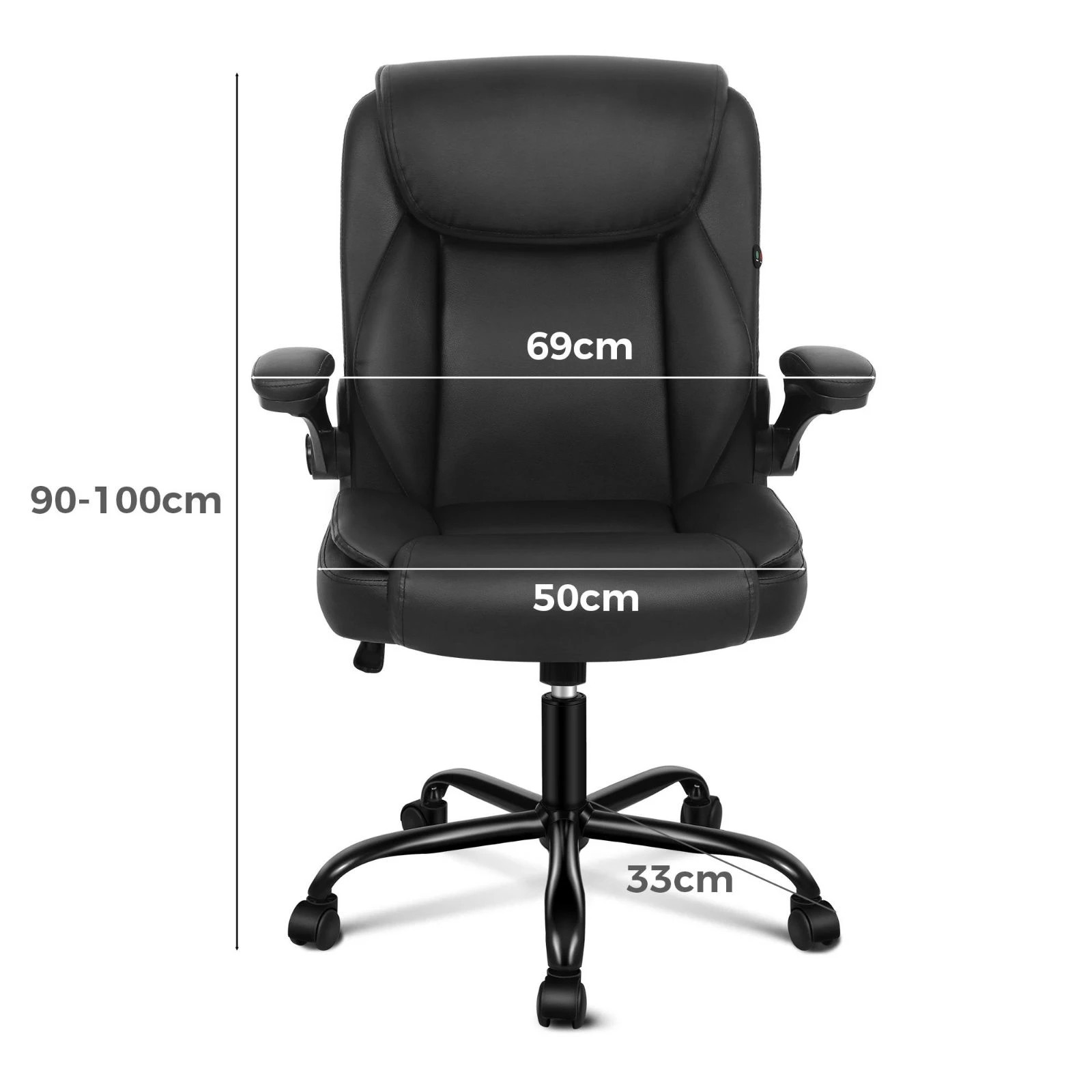4 Alfordson Massage Office Chair Executive Computer Gaming Seat PU Leather - Black, 4 of 10